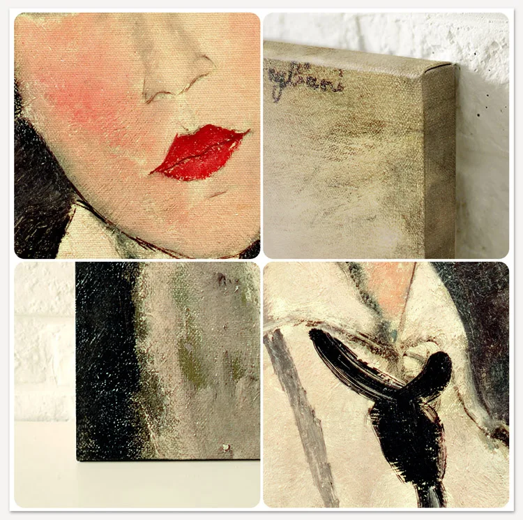 Известная женщина Modigliani Ручная роспись Современная маслом: абстрактные