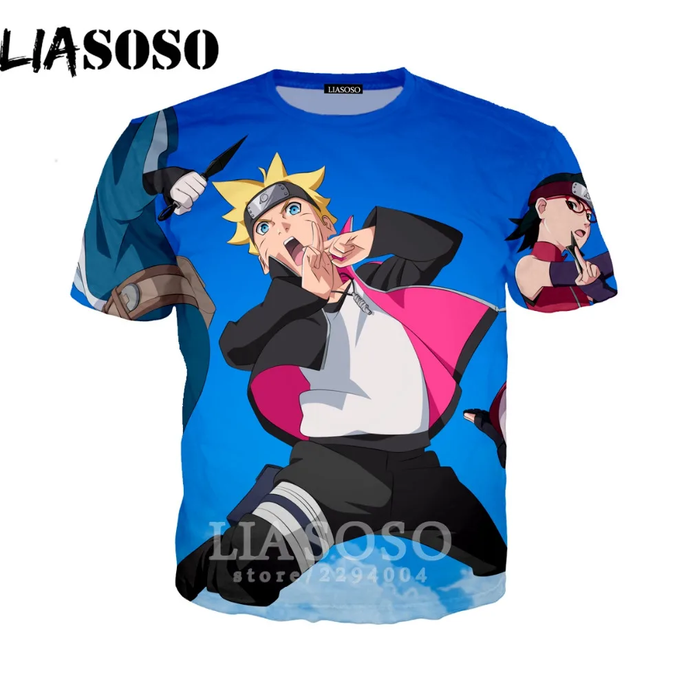 LIASOSO Ninjia Naruto BorutoT футболка аниме Акацуки Какаши Гаара Хокаге Учиха Итачи Саске для
