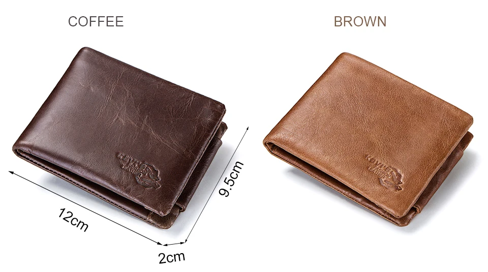 KAVIS Trifold дизайнерский держатель для карт из натуральной кожи мужской кошелек портмоне маленький портфель высокого качества на молнии