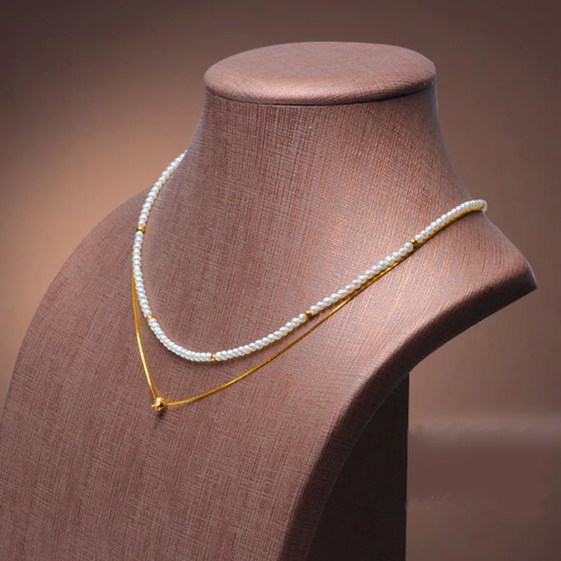 Женское ожерелье из серебра 925 пробы с натуральным пресноводным жемчугом 3