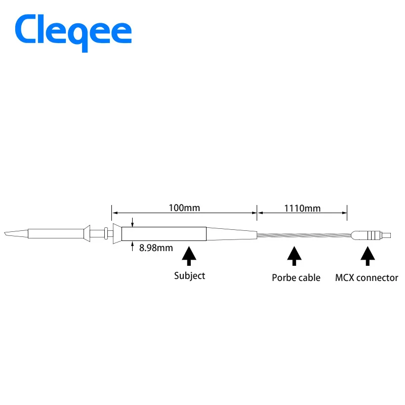 Cleqee 1 шт. зонд для мини осциллограф DSO201 ds201 DSO203 DS203 dso202 DSO Quad vc101 10x60 мГц MCX зонда серый