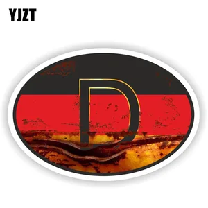 YJZT 13,8 см * 9,4 см винтажная немецкая овальная Автомобильная наклейка страна код Личность наклейка ПВХ 6-0349