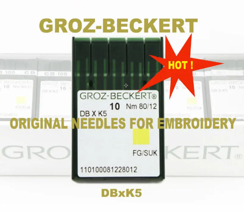 Фото 100 шт. Подлинная немецкая игла для вышивки Groz Beckert FG/Сук дБ X K5 нм 75/11 для китайской вышивальной машины Tajima Barudan SWF №1