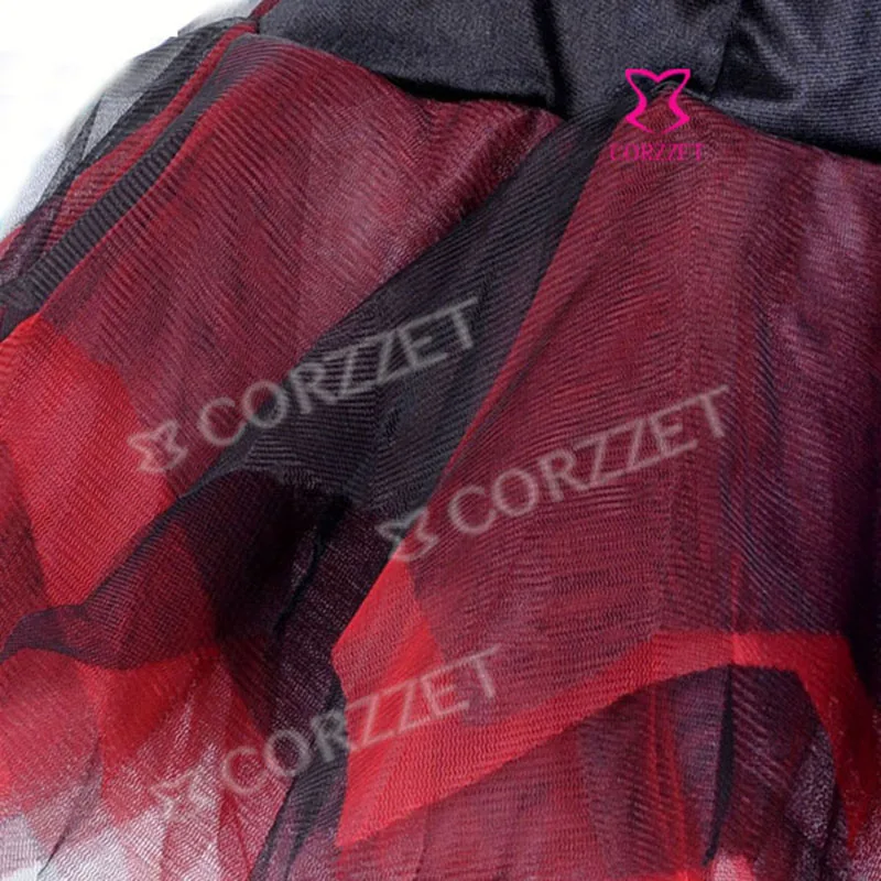 Гламурное жаккардовое платье с корсетом на молнии Черное и красное сексуальное