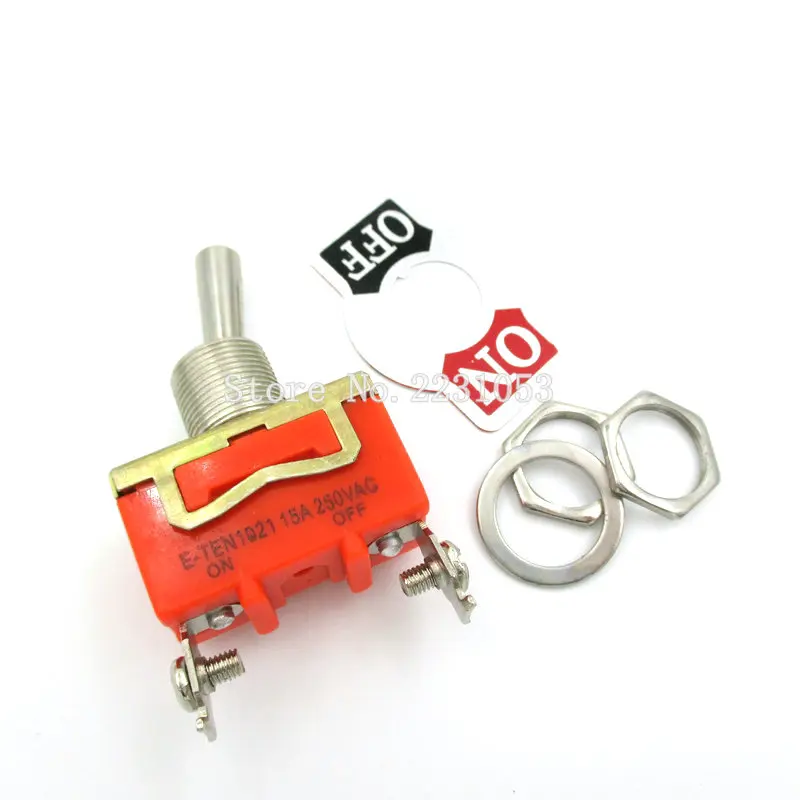 2 шт./лот ON-OFF 15A 250V переключатель 2-контактный металлический цвет стандарт