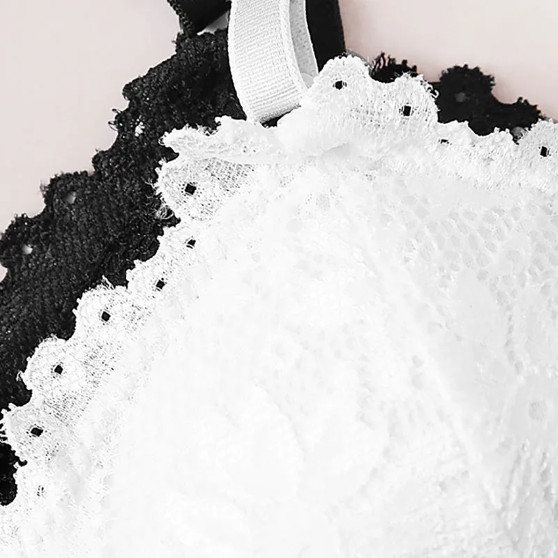 Dotfashion, черный и белый цветочный кружевной комплект с бюстгальтером, 2 упаковки, женские Bralettes, летнее повседневное нижнее белье, бюстгальтеры, дамское нижнее белье, топы