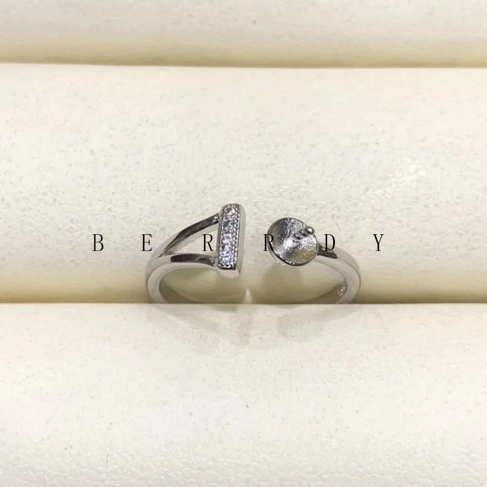 Pearl Ring Выводы, регулируемое кольцо Jewelry Запчасти фитинги очарование серебряные аксессуары для пресной воды Akoya Жемчуг Бусы Камни