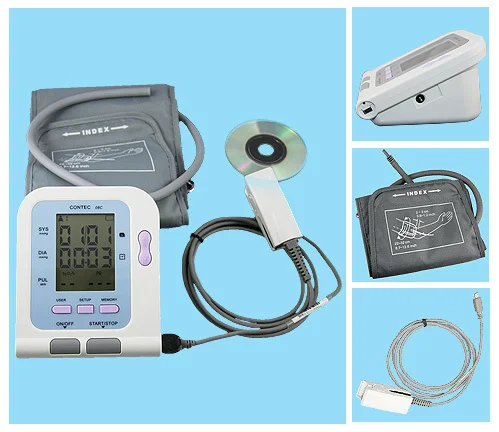 

Free Shipping CONTEC08C Digital Blood Pressure Monitor, NIBP data store SW+SPO2 probe