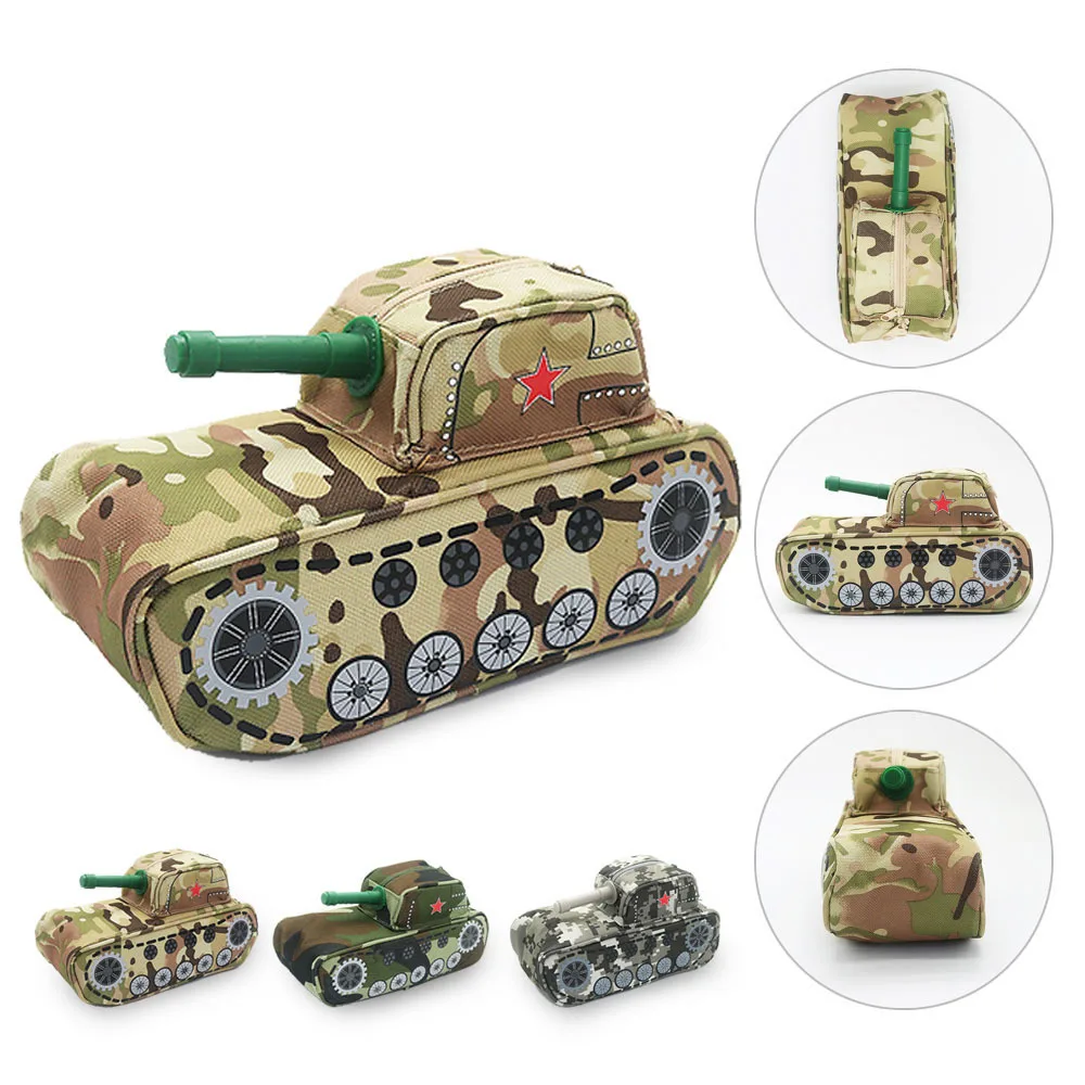 Мультфильм армейский Танк автомобиль пенал для карандашей ручек коробка сумка