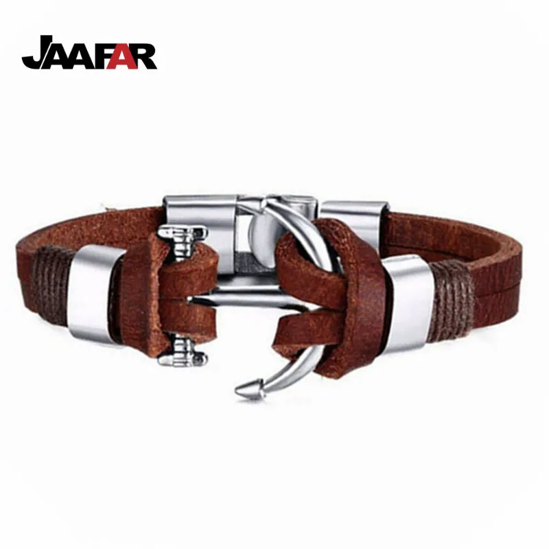 Высококачественный Браслет из нержавеющей стали с якорем для мужчин подлинный