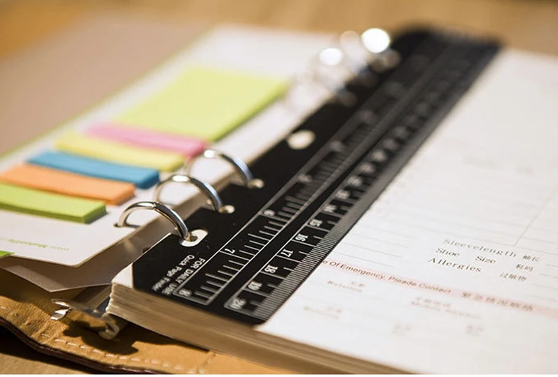 Filofax вкладыш блокнот А5 А6 Закладка линейка Прямые Линейки инструмент для подарок для детей и студентов школьные принадлежности