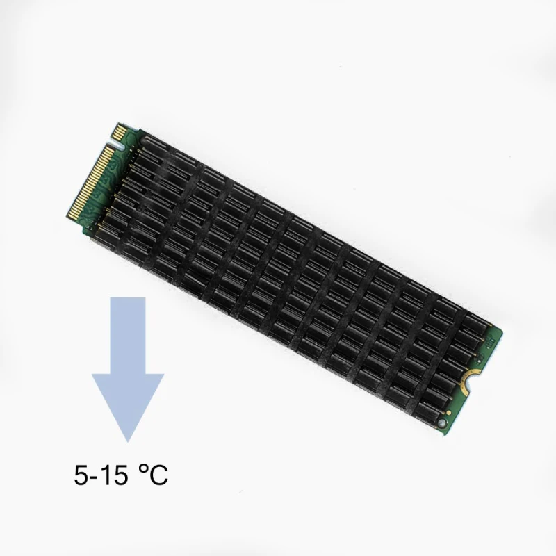 2 штуки алюминиевых радиаторов PCIe NVMe M.2 2280 SSD для ноутбука, ПК, охлаждающий ребро, рассеивающий излучение, радиатор