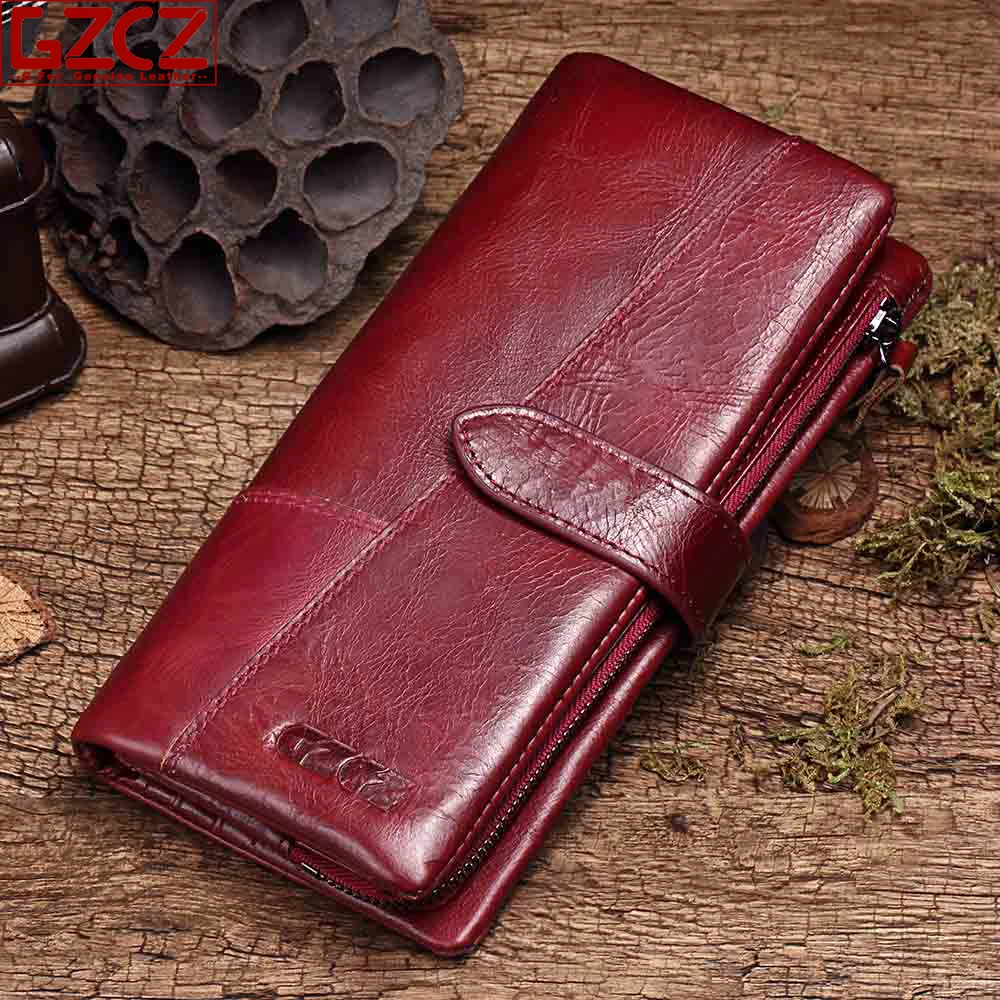 Женский кошелек из натуральной кожи GZCZ 2020|women long wallet|long walletlong wallet brand |