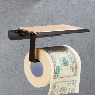 paper holder 1 Набор аксессуаров для ванной из нержавеющей стали, черный набор для ванной, вешалка для полотенец, туалетная бумага, держатель полотенец, крючки - Цвет: paper holder 1
