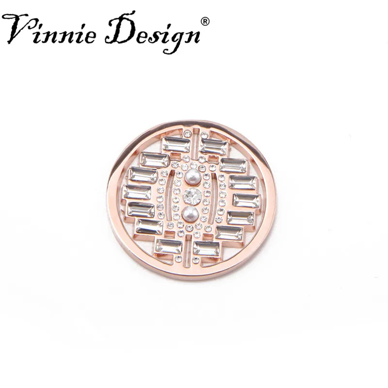 Vinnie Design Jewelry 33mm Luxury Aurora Crystal Pearl Coin fit for Pendant Necklace Women | Украшения и аксессуары