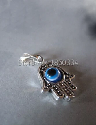 Wholesale 50pcs Fashion Antique Silver Hamsa Hand Of Fatima Evil Eye Pendant Necklace And bracelets DIY Jewelry Accessories C47