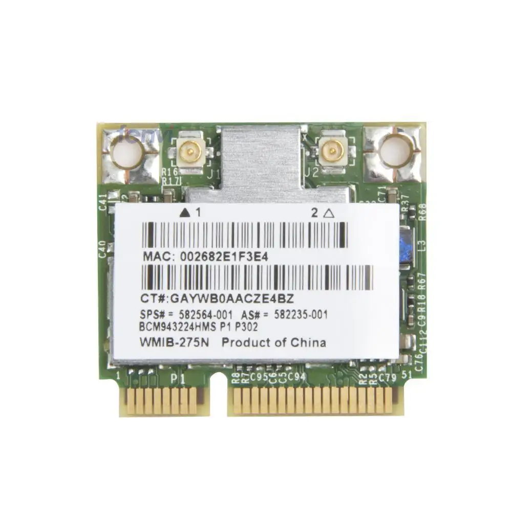 SSEA    BroadCom BCM943224HMS BCM43224 half MINI PCI-E Wlan Wi-Fi    HP 8460p 5310m 582564-001 518434-001