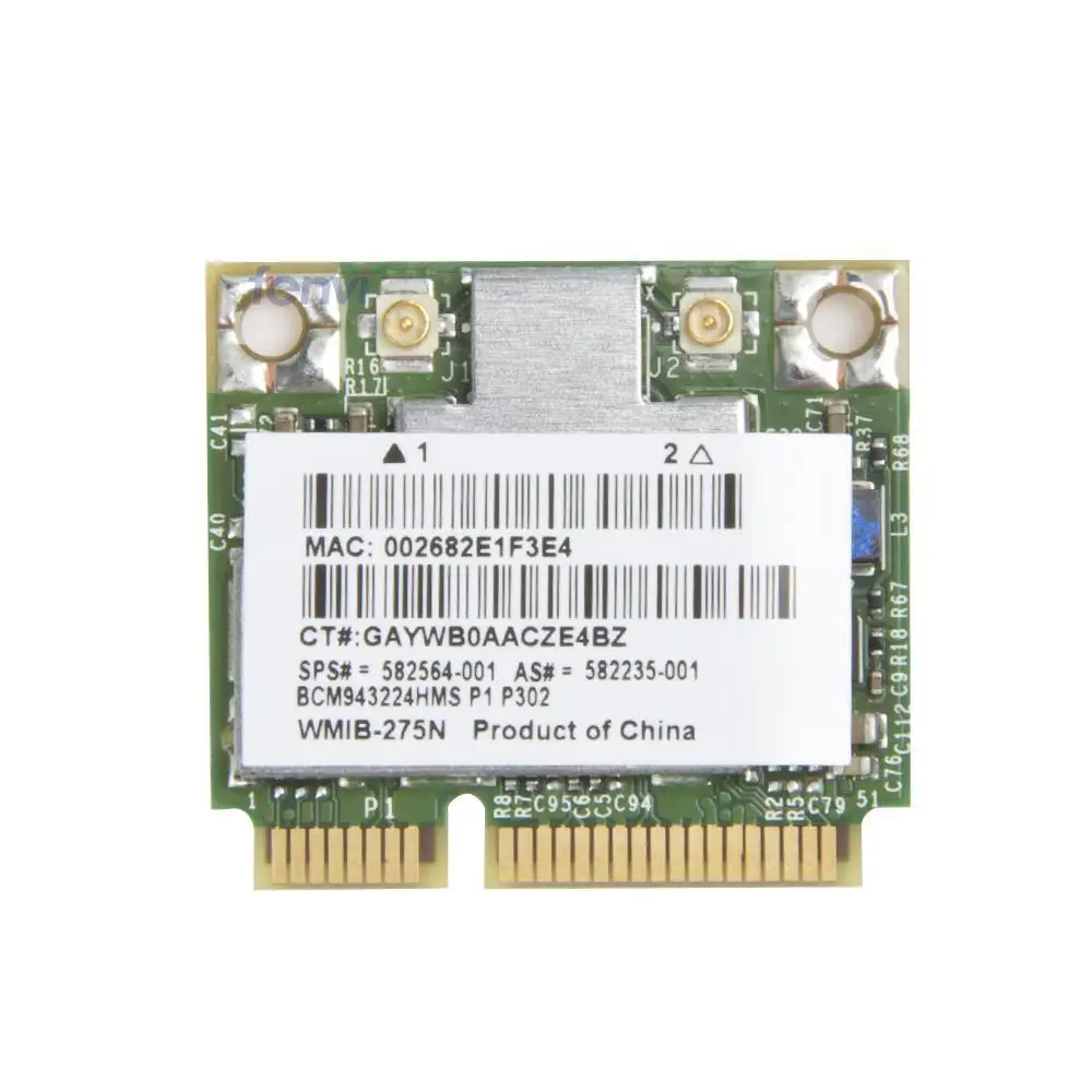 SSEA новая сетевая карта BroadCom BCM943224HMS BCM43224 half MINI PCI E Wlan Wi Fi беспроводная для HP 8460p 5310m