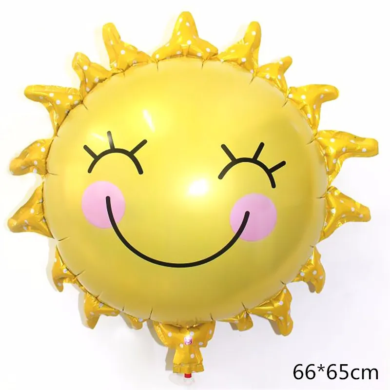 Large Rainbow Smile Sun Design Foil Balloons for Kids Birthday Summer Party Baby Shower Wedding Decoration Helium Air Дом и сад