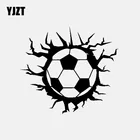 Наклейка на автомобиль, мяч для футбола, 15,4 см х 13,8 см, Спортивная виниловая наклейка, чернаясеребристая, C3-1728