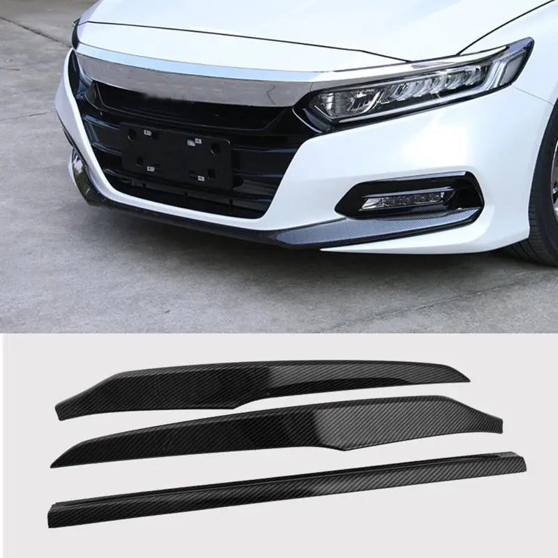 Хромированный ABS передний бампер Передняя Крышка для губ отделка 3 шт Honda Accord 2018
