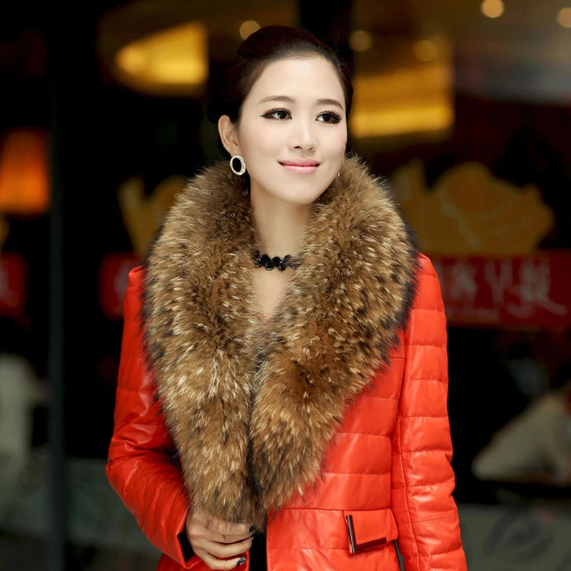 Women Real Raccoon Fur Scarf 100% Natural Collar Shawl Winter Warm Scarves | Wraps