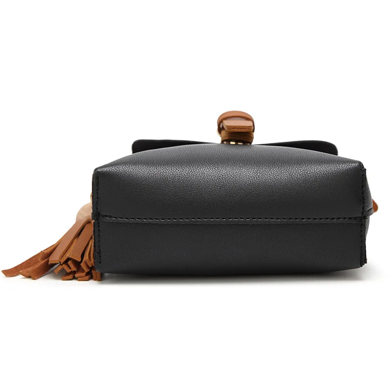 JKBW Vintage Women Shoulder Bags High Quality PU Leather Female Messenger with Tassel Simple Style Lady Crossbody Bag |