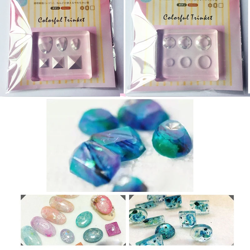 

16Pcs Silicone 3D Acrylic Nail Molds Gem Heart Crystal Pattern for UV Gel Manicure Nail Art Tool Reusable Soft Mold Wholesale