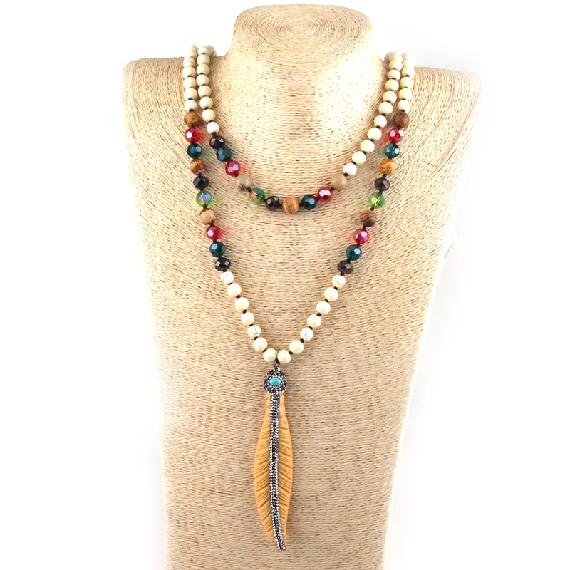 MOODPC модные богемные ювелирные изделия камень стекло длинные узелки выложенные