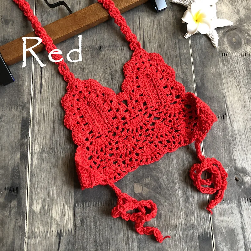 Children Crochet Bikini Top Sexy Hollow Out Halter V-neck Lace Tops Girls Baby Cotton Bra Free Ship | Спорт и развлечения