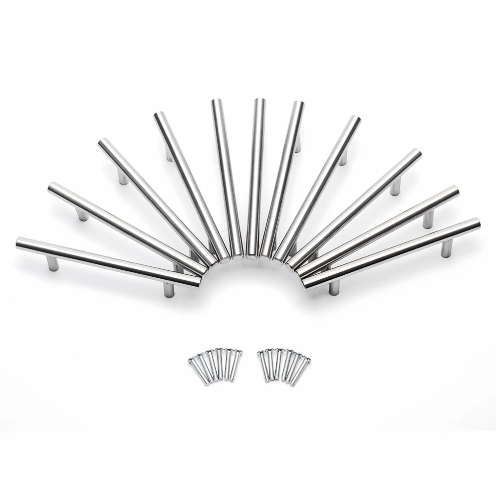 2022pcs modern furniture handles kitchen cabinet t pulls handles knobs stainless steel handles for furniture free global shipping