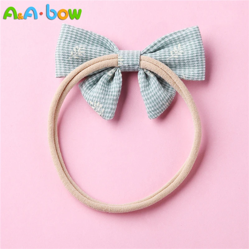 5 шт. нейлоновая повязка на голову с бантом или заколка для волос принтом