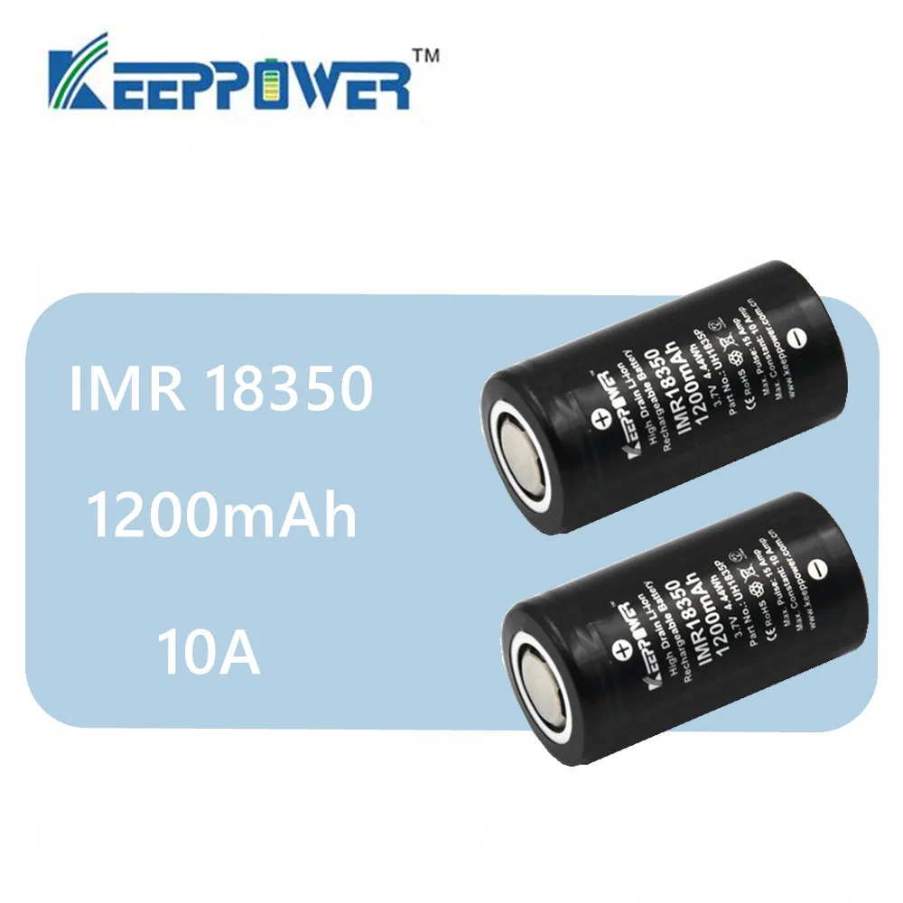 Оригинальный 2 шт. KeepPower 10 А разряд IMR18350 1200 мАч UH1835P литий ионная аккумуляторная