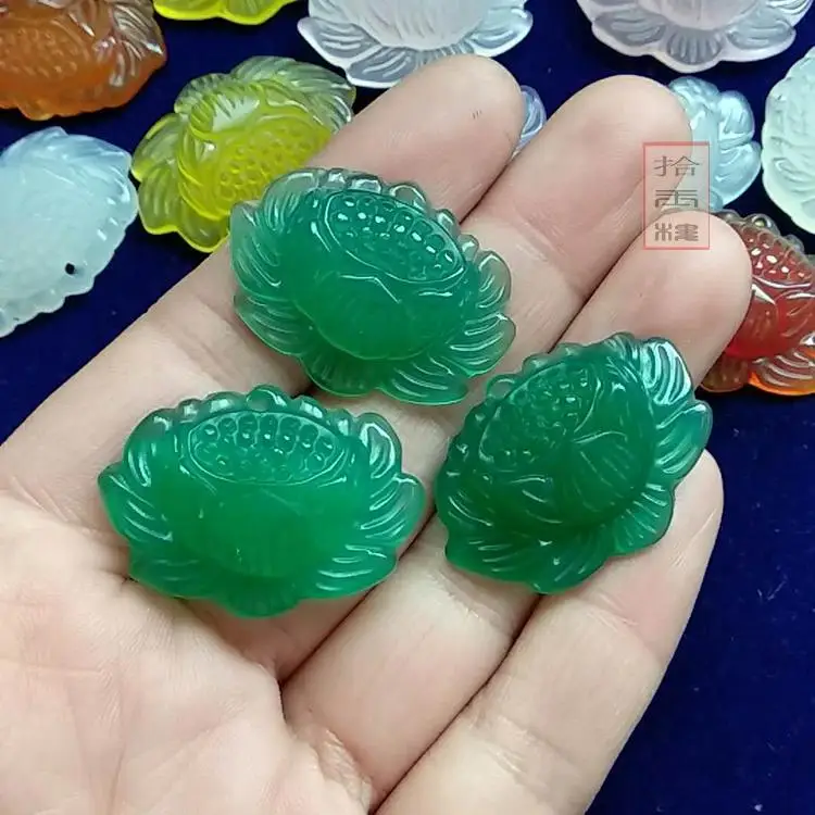 Натуральный агат красный и зеленый халцедон кулон DIY снежные бусины Лотос