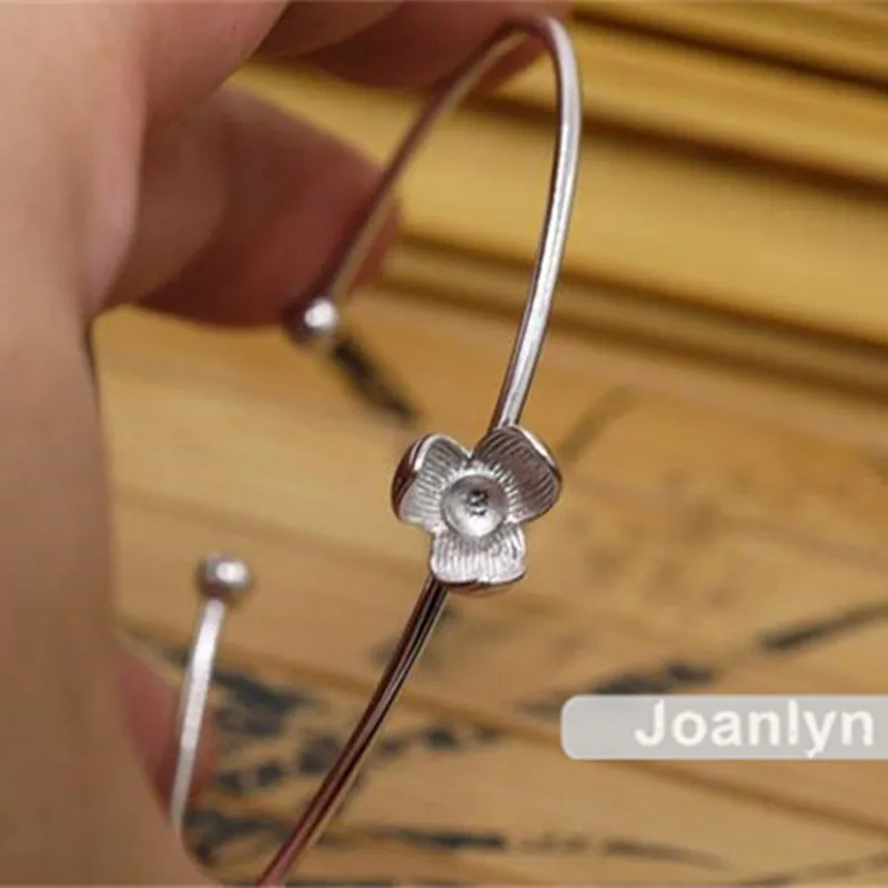 Браслет Joanlyn для круглых бусин 5 мм 8 или жемчужин регулируемый браслет из серебра