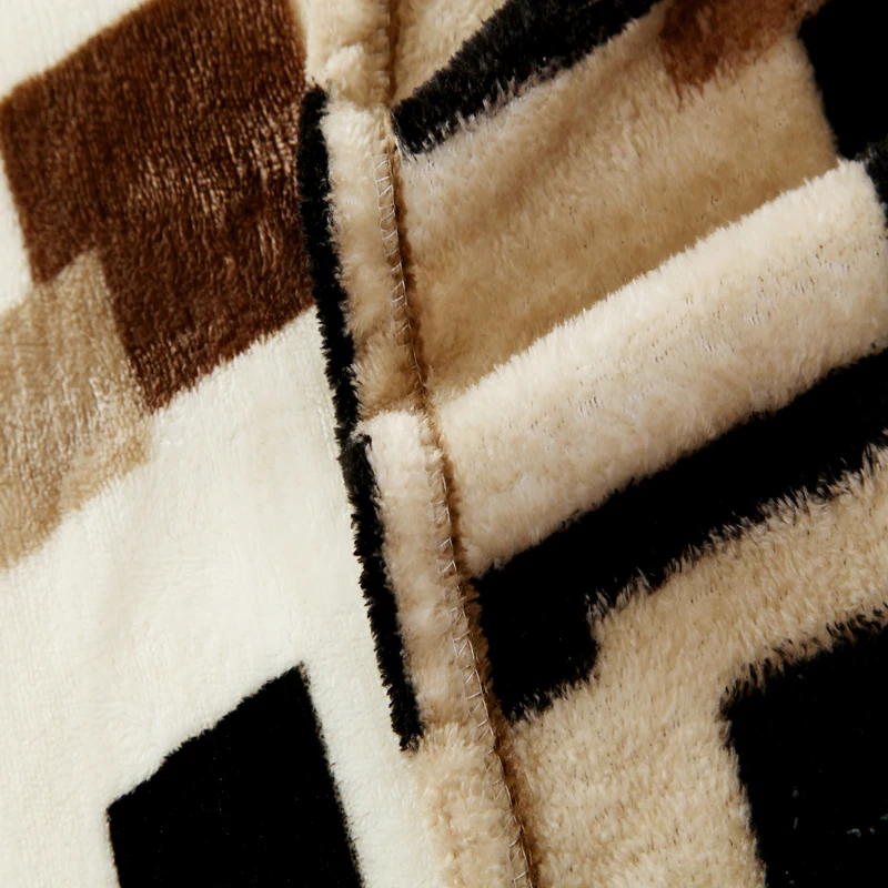 Очень теплый! Зимнее коричневое Клетчатое одеяло 100% из кораллового флиса теплое