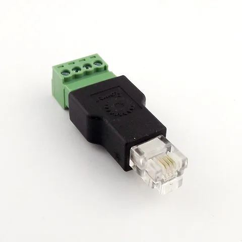 1 шт. Ethernet RJ11 6P4C штекер-винт 4-контактный разъем адаптера распределитель системы видеонаблюдения