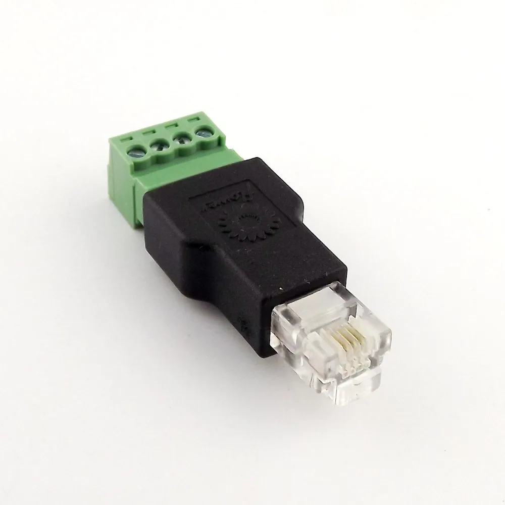 1 шт. Ethernet RJ11 6P4C штекер-винт 4-контактный разъем адаптера распределитель системы