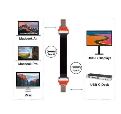 Type-C USB 3 1 USB-C Реверсивный штекер-штекер FPC плоский кабель для зарядки данных Mac book