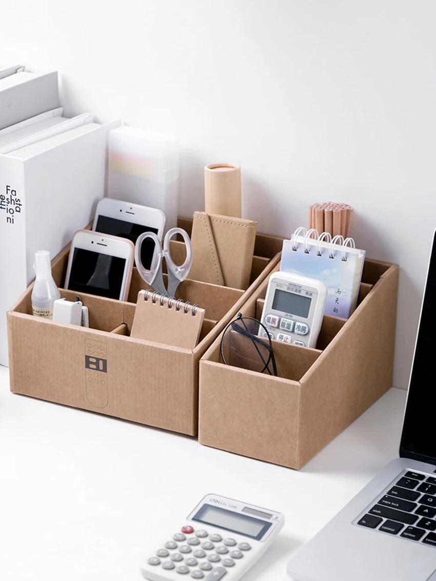 Офисный стол Хранение Box Косметические Бумага держатель канцелярские контейнер дистанционного Управление Органайзер 4-слойные чехол