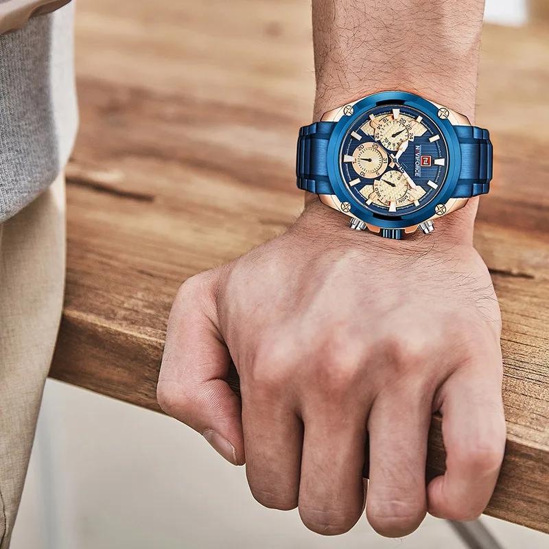 NAVIFORCE Лидирующий бренд мужская мода кварцевые наручные часы водостойкие
