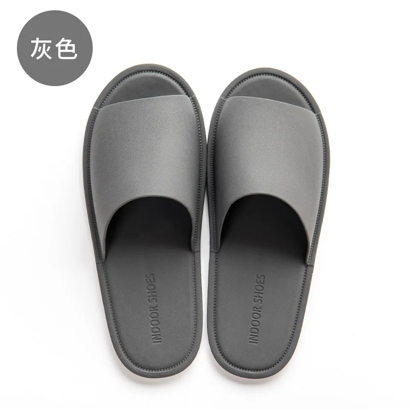 gray Summer Home Slippers Women Indoor Flat Shoes Solid Color Non-slip Lovers Bathroom Slipper Unisex Floor Slides SH021509 - Цвет: gray