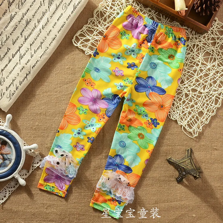 wholesale 2014 autumn children's clothing girls pants skinny stretch leggings Korean children Slim Leggings nine | Мать и ребенок