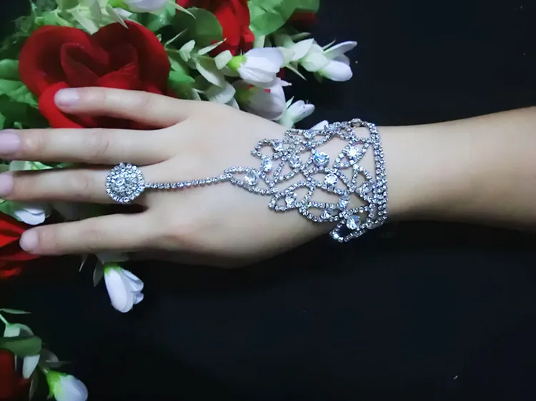 Новый роскошный свадебный ювелирный браслет-цепочка для невесты с кристаллами