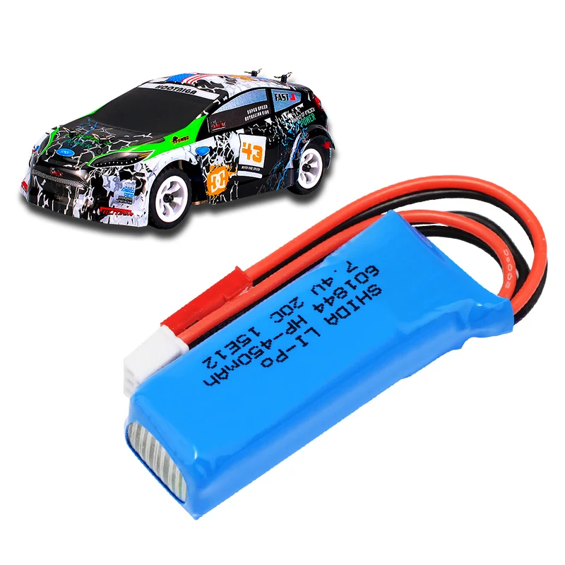 5 шт./лот WLtoys K989 60 Lipo Battery 2S 7 4 V 450mAh 20C для Mini q 1:28 1/28 RC Cars K969 K979 K999 P929 P938 Cars|Детали и