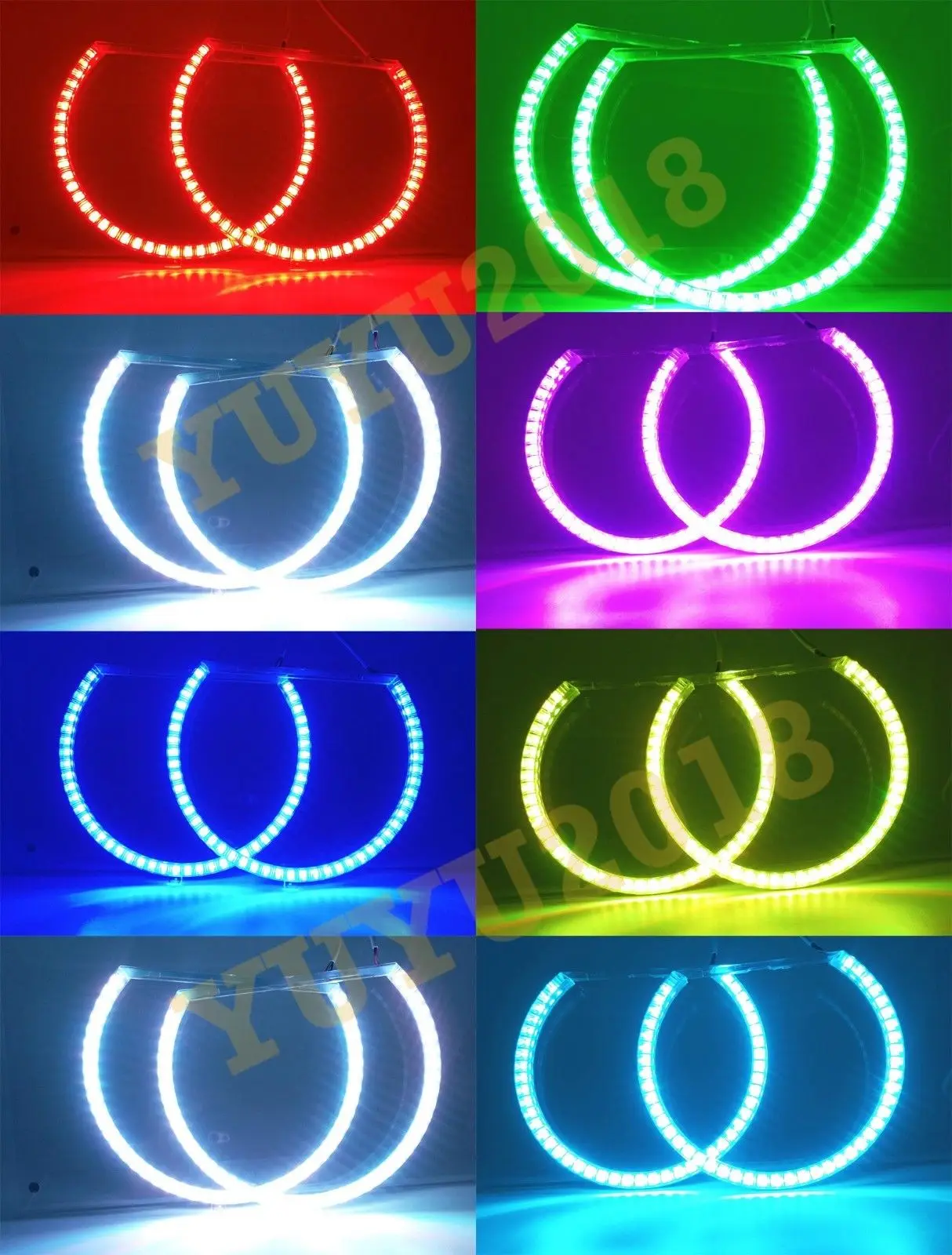 Кольца с гало RGB подходят для Chevrolet Camaro 2010 2015 автомобильные фары светодиодные