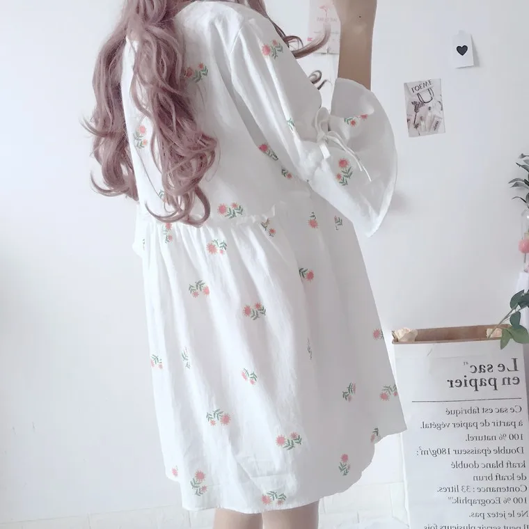 2019 женское винтажное свободное платье Harajuku Ulzzang с принтом подсолнуха милые