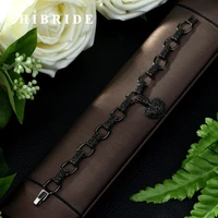 hibride 2019 luxury jewelry aaa high quality cubic zircon geometric design vintage bride wedding bracelet bangle for women b 101
