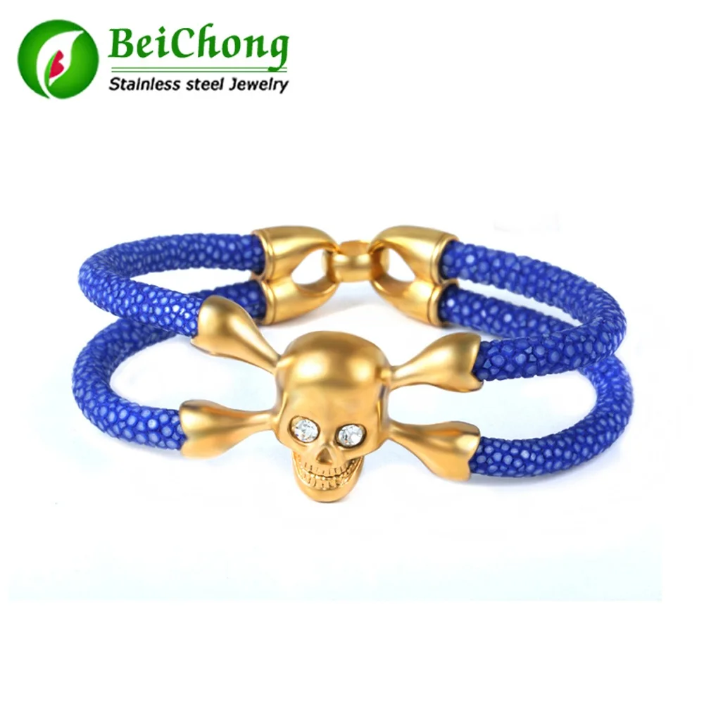 (10 шт./лот) красный браслет ската женский из натуральной кожи золотой нержавеющей