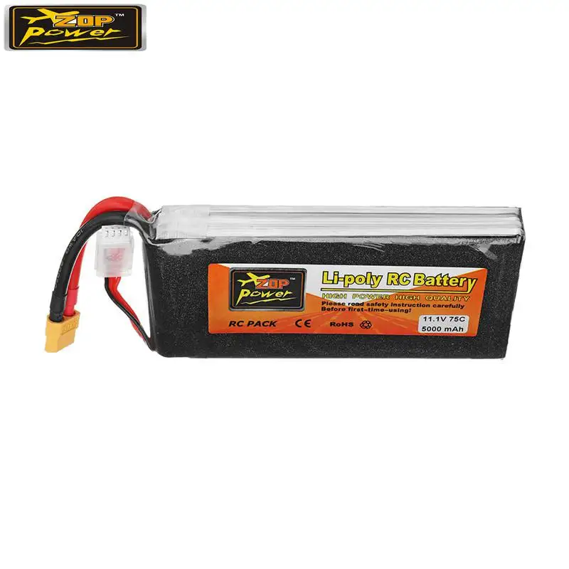 ZOP power 11,1 V 5000mAh 75C 3S Lipo аккумуляторная батарея W/XT60 Разъем для RC модели запчасть для мультикоптера аксессуары